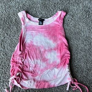 Pink tie dye crop tank